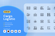 Cargo Logistic Icon Set, an Outline Icon by Nathaya Studio (Thumbnail 1 of 2)