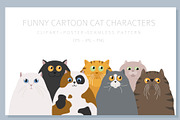 Funny cats pattern, an Animal Illustration by pet design shop (Thumbnail 4 of 10)