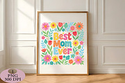 Floral Best Mom Ever Png, an Illustration by Daily.Designs (Thumbnail 4 of 5)