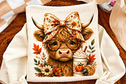 Fall Highland Cow Png, Pumpkin Spice, a Seasonal Illustration by Libby Wishes (Thumbnail 2 of 3)