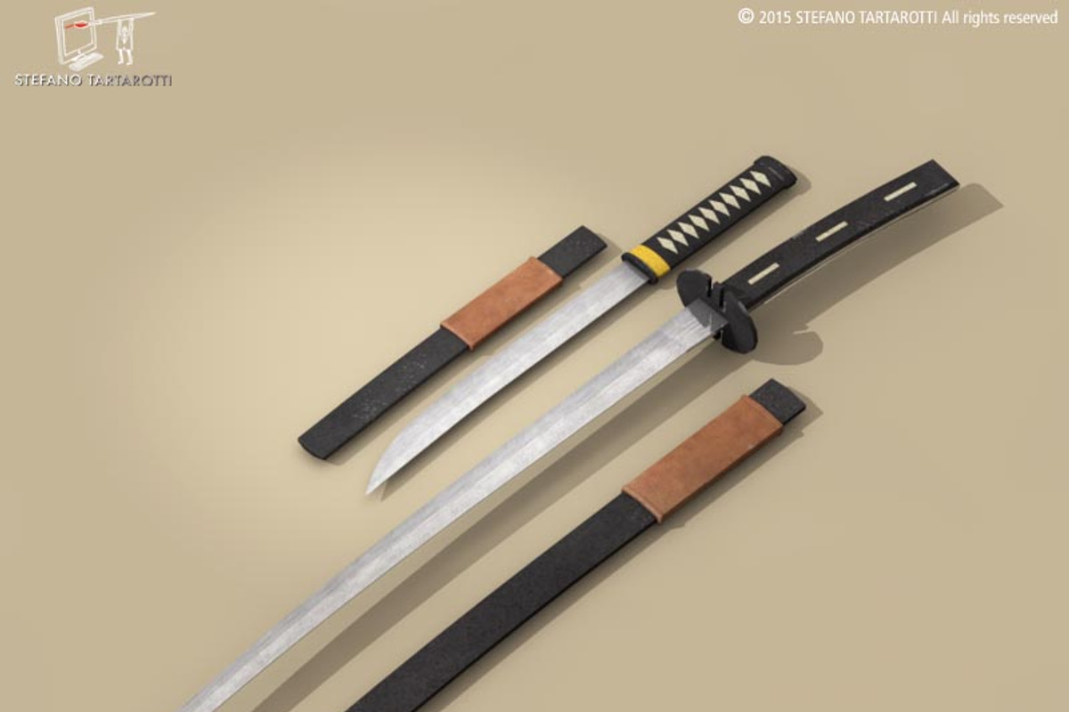 Katana and Wakizashi, an Object 3D Model by Tartino 3D models (Photo 1 of 7)