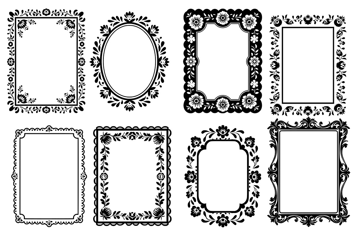 Cottagecore Folk Art Frames SVG, an Object Graphic by Pattern Whimsy (Photo 4 of 6)