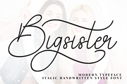 Bigsisiter | Script Font, a Handwritten Font by Scratchones (Thumbnail 1 of 9)