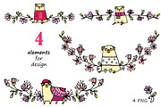Pugs&Magnolias 29 elements, an Illustration by Zooza Art (Thumbnail 5 of 9)