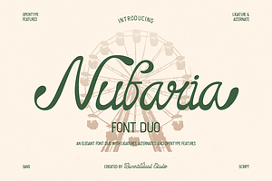 Nufaria, a Script Font by Burntilldead