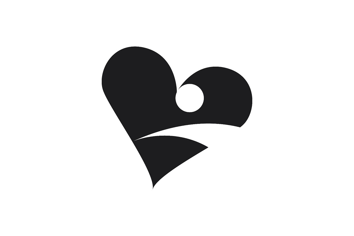 Modern heart logo with human figure, a Person Illustration by LogosDen (Photo 1 of 3)