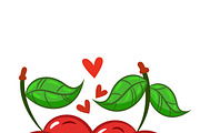 Hand Drawn Cherry Kiss Cartoon, a Food Illustration by MISS CHATZ (Thumbnail 3 of 3)