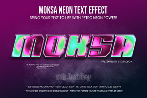 Neon Text Effect Glow Editable PSD, a Branding & Logo Template by std.badboy