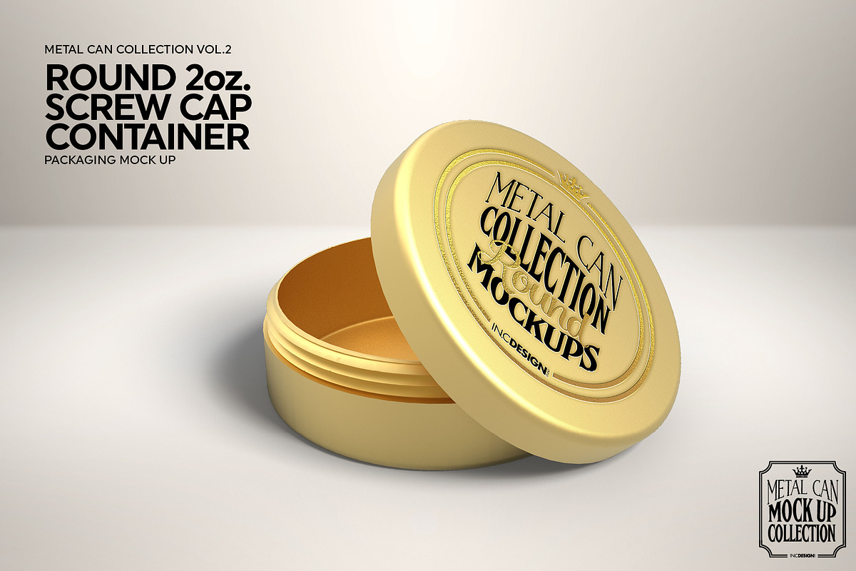 Round 2oz Screw Cap Container Mockup, a Product Mockup by INCDesign (Photo 3 of 6)