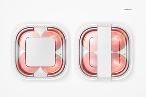 Plastic Container With Apples Mockup