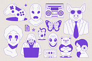 Y2K Illustrations and Elements Set, a Graphic by Vasya Kobelev (Thumbnail 9 of 16)