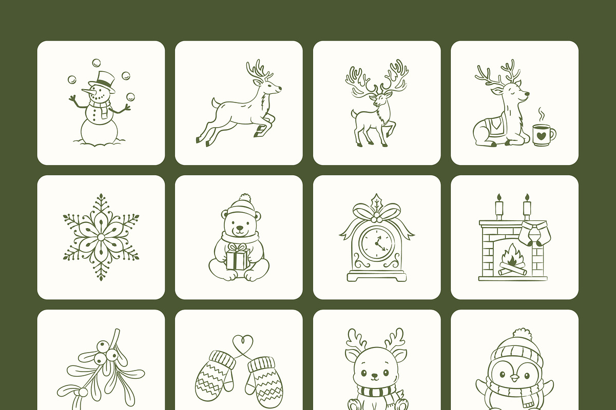 90 Christmas Hand-drawn Doodles, an Outline Icon by Prosymbols (Photo 9 of 9)