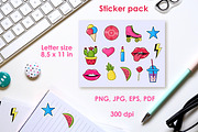 Retro pop art sticker bundle, an Object Illustration by JulyGart (Thumbnail 2 of 6)