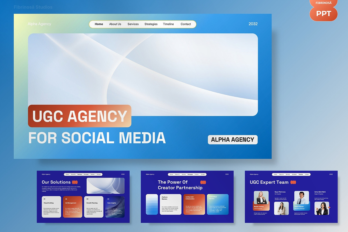 Modern UGC Agency Pitch Deck, a Presentation Template by FIBRINOSÄ (Photo 2 of 7)