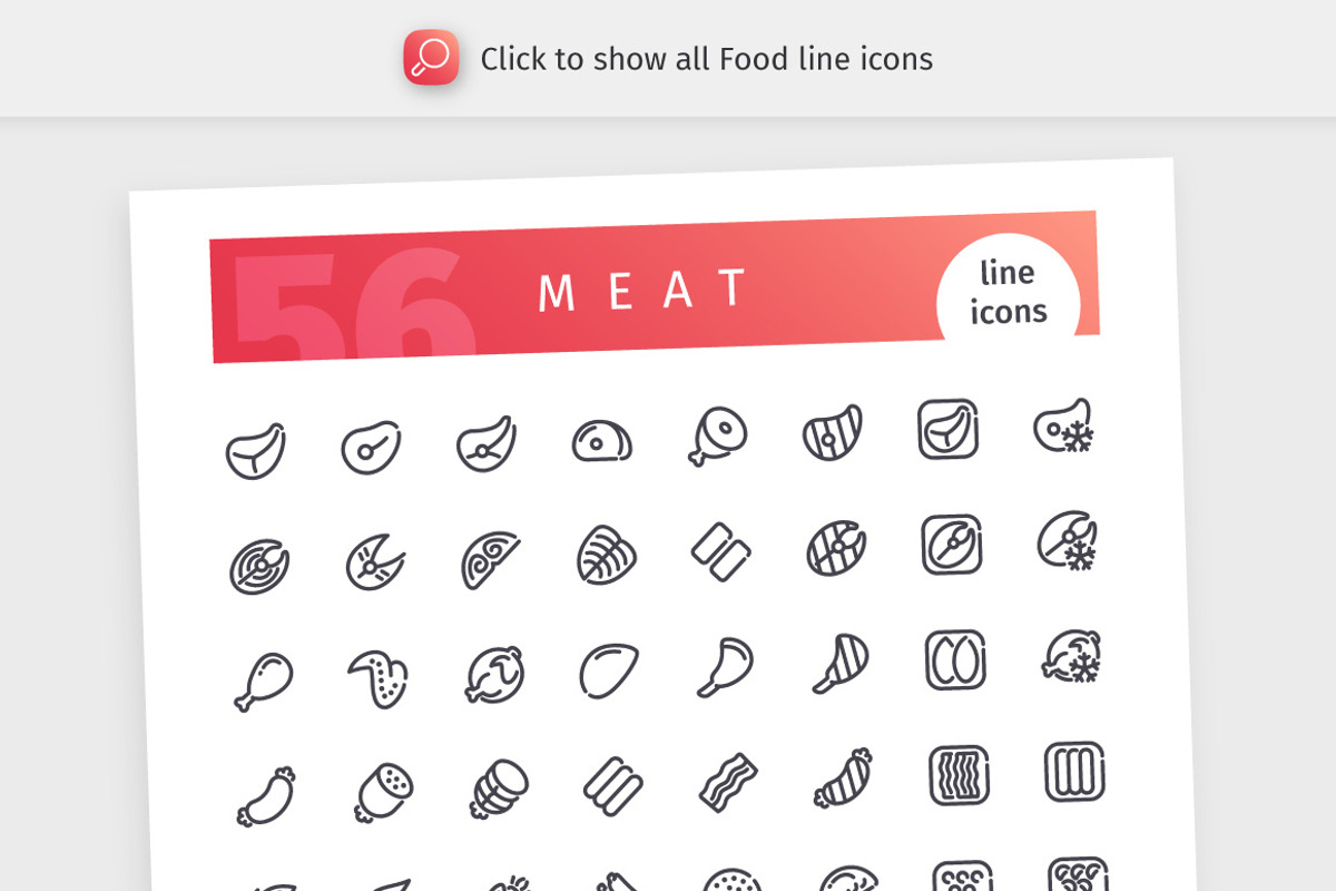 Food 800+ Line Icons Bundle, an Outline Icon by Voysla's Shop (Photo 3 of 8)