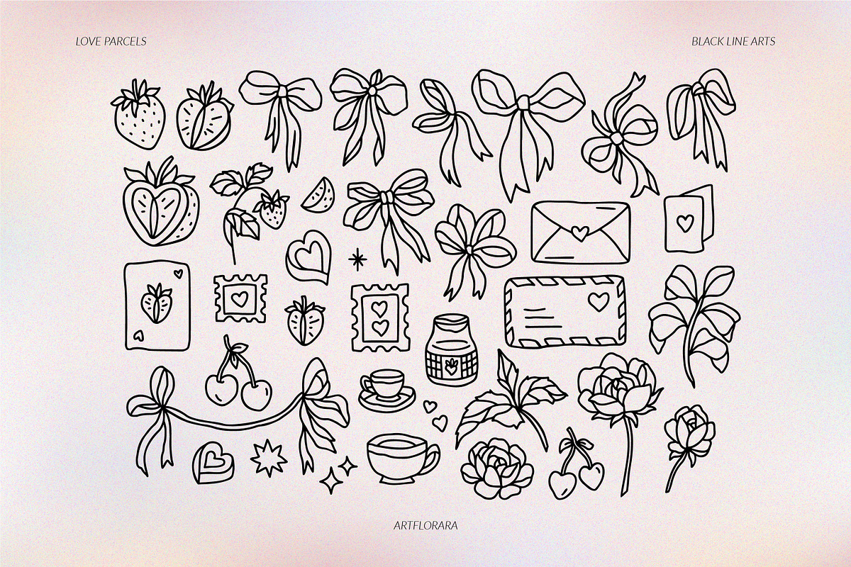 LOVE PARCELS Romantic Illustrations, an Object Graphic by Artflorara (Photo 12 of 13)
