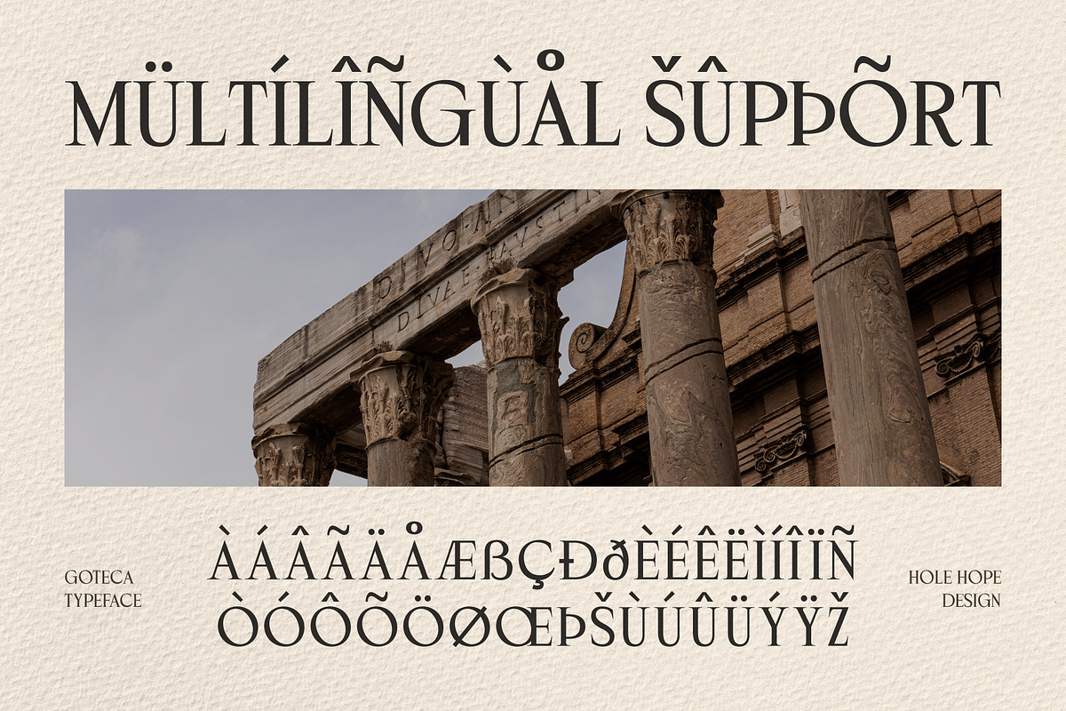 Goteca | Art Deco Classic Serif Font, a Serif Font by Hole Hope Design (Photo 7 of 10)