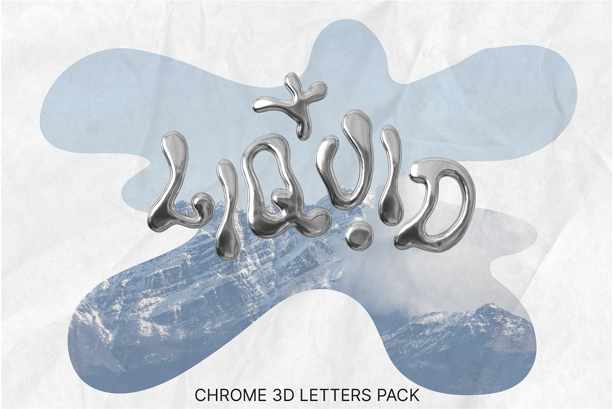 Liquid Chrome Iridescent - 3D Type, a Graphic by LarysaZabrotskaya (Photo 1 of 9)