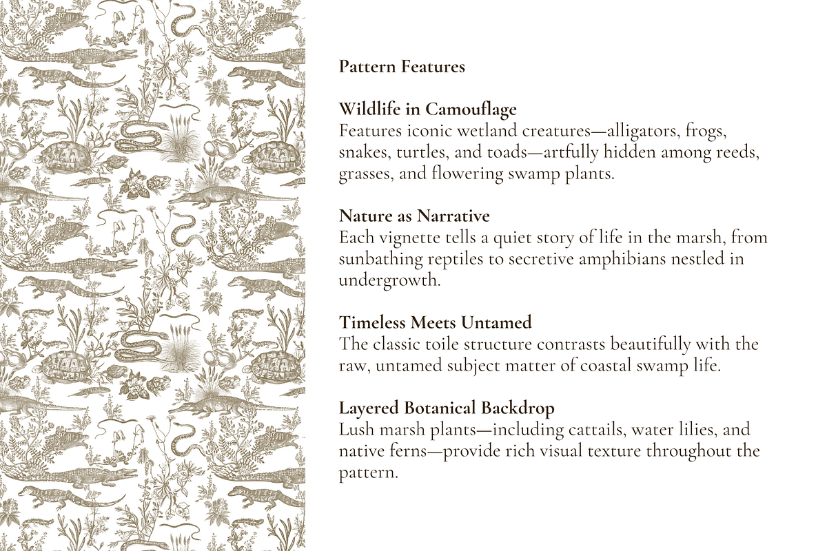 Swamp Toile de Jouy Pattern, a Pattern Graphic by Hughes Studio (Photo 4 of 7)
