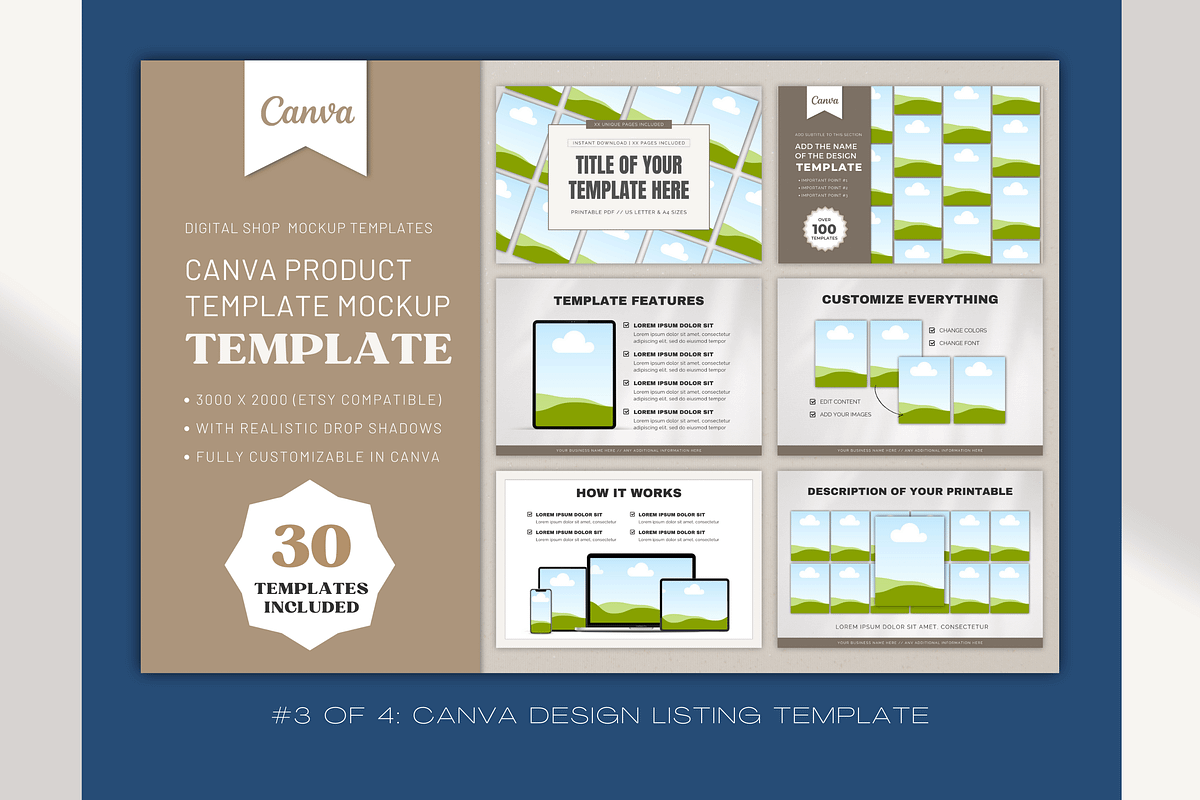 Etsy Listing Mockup | Canva Bundle, a Product Mockup by Designs by Darowan (Photo 4 of 10)