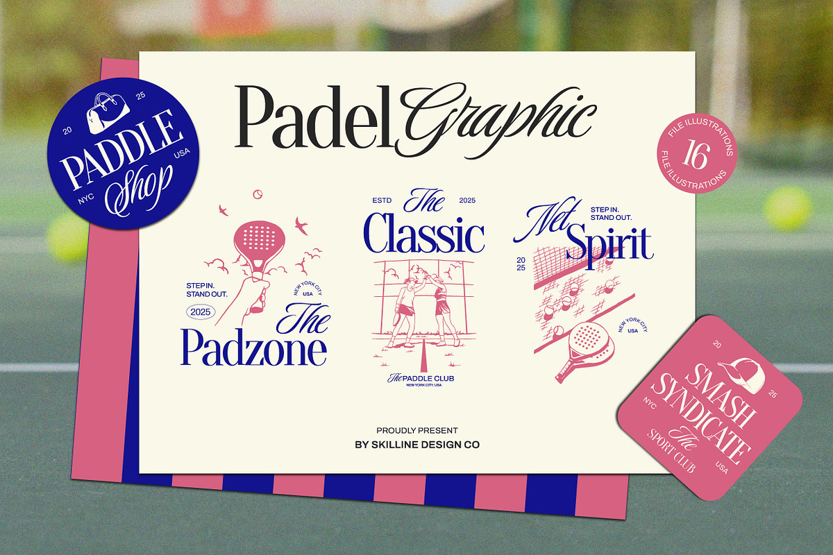 Padel Aesthetic Graphic, a Sport Illustration by Skilline Supply Co. (Photo 1 of 12)