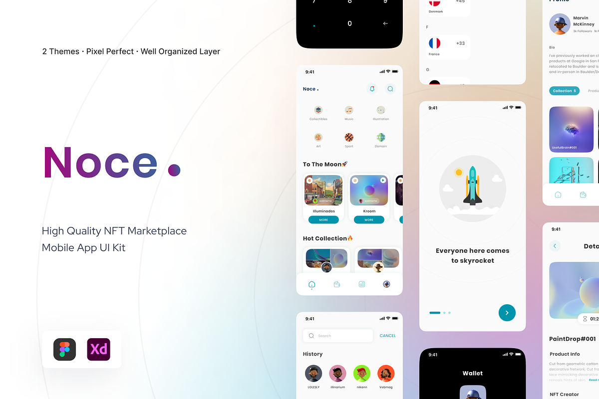 Noce - Nft App, an UI Kit Template by Agensip Design Agency (Photo 1 of 10)