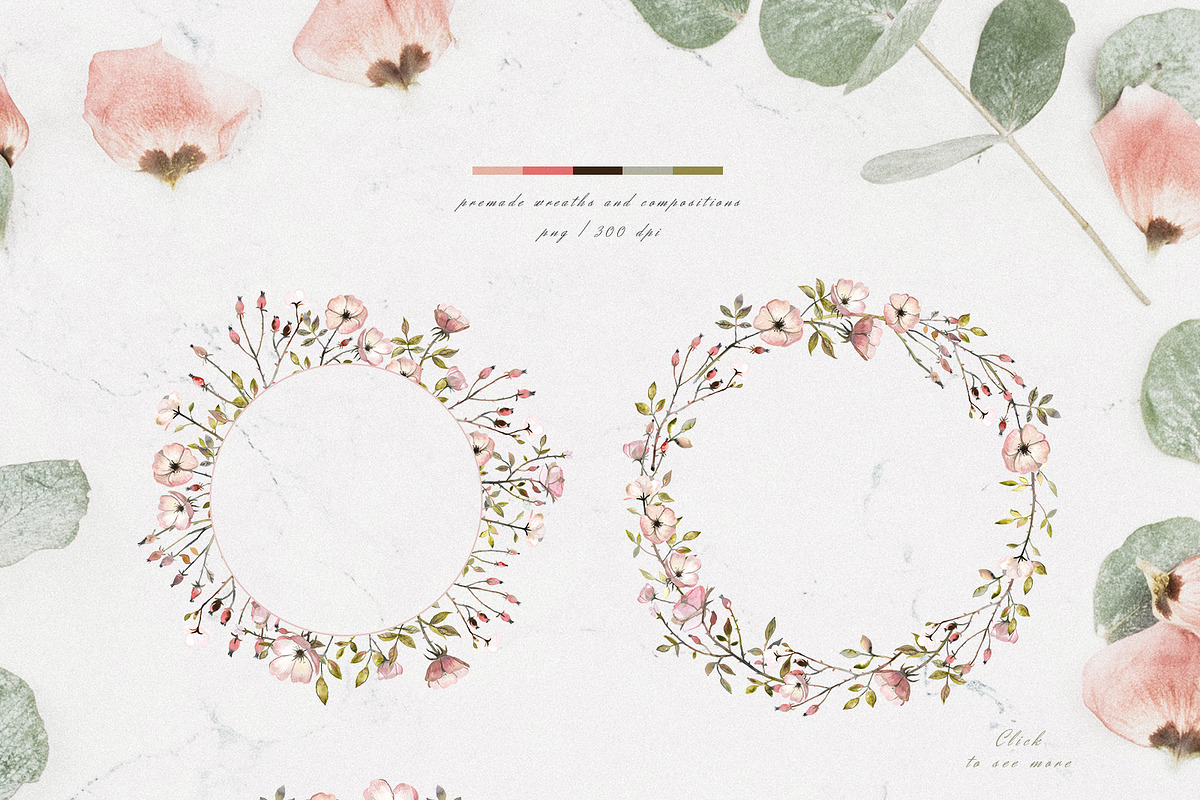 Autumn Rose Watercolor Set, a Decorative Illustration by Bibela (Photo 8 of 11)