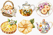 Floral Afternoon Tea Clipart, an Illustration by Canvas Craft (Thumbnail 2 of 7)