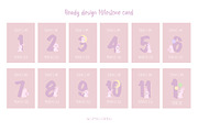 Cute Bunny Girl Baby Milestone Cards, a Card Template by DysenkaArt (Thumbnail 2 of 3)