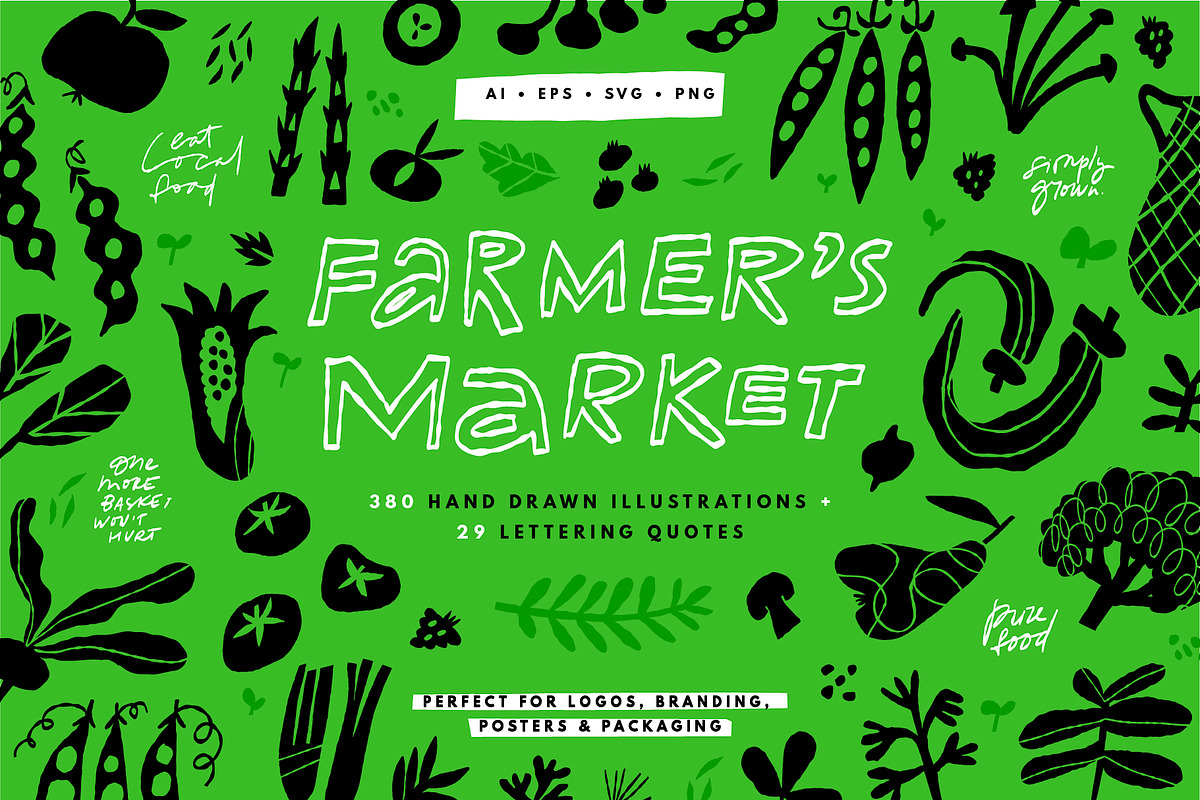 FARMERS MARKET | HAND DRAWN SHAPES, a Food Illustration by Favete Art (Photo 1 of 23)