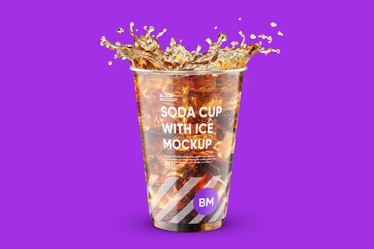 Soda Cup 450ml With Ice Mockup, a Cups & Container Mockup by BlackMockup (Photo 5 of 10)
