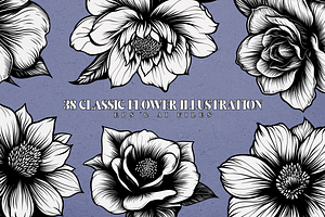 38 Classic Flower Illustration