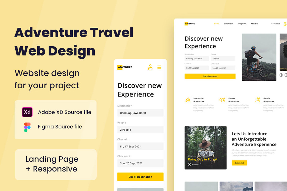 Adventure Travel Web Design, a Wireframe Template by INSPR STD (Photo 1 of 6)