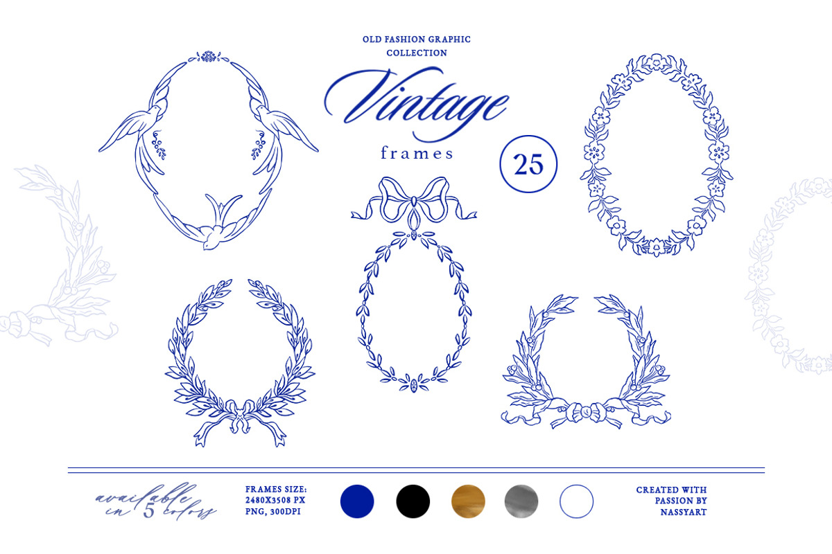 +420 Barbara Vintage Line Art Set, a Decorative Illustration by NassyArt (Photo 3 of 29)