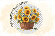 Watercolor Summer Sunflower PNG Clip, an Illustration by SVGArt (Thumbnail 6 of 9)