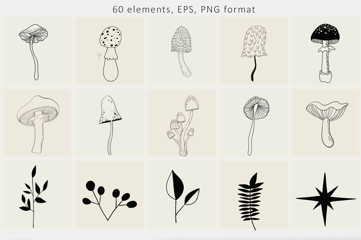 Mushrooms mystical collection, an Object Illustration by annasokol_ (Photo 2 of 12)