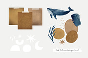 Magic ocean whales. Blue and gold, an Animal Illustration by Cute And Wild (Thumbnail 2 of 6)