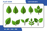 Flat Leaf Icon Set Vector, a Duotone Icon by Fontmine Studio (Thumbnail 1 of 3)