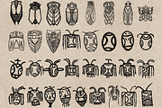 Chinese cicada stamps for Procreate, a Brush Add-On by TheWhiteCatLab (Thumbnail 3 of 3)