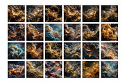 Gold Nebula Galaxy Backgrounds, a Texture Illustration by InkyQueenArt (Thumbnail 7 of 10)