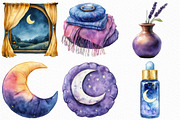 Watercolor Evening Routine Clipart, an Illustration by Craft Nest (Thumbnail 3 of 6)