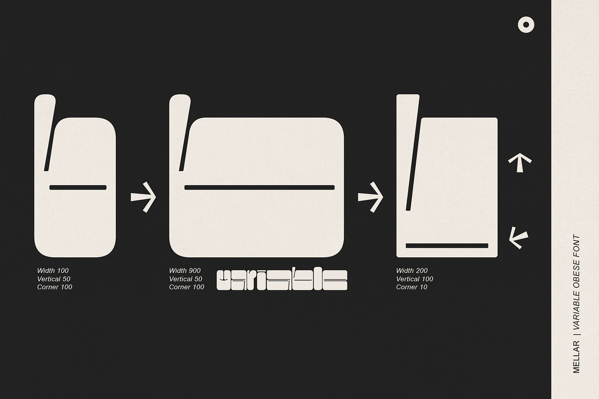 Mellar - Variable Obese Font, a Sans Serif Font by creativemedialab (Photo 10 of 13)