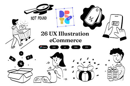 26 UX Illustration | eCommerce, a Work Illustration by Directico Design Kit