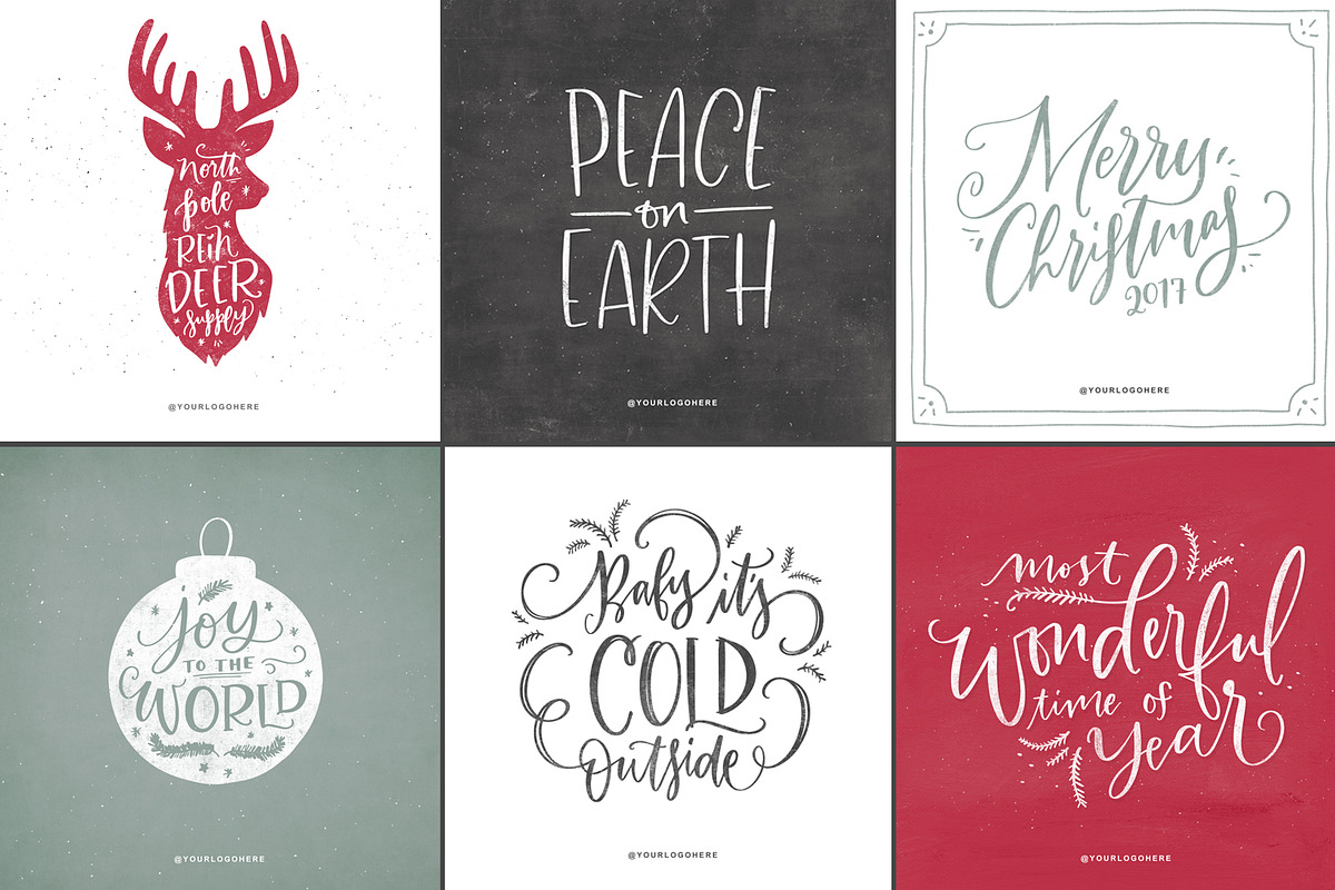 Farmhouse Christmas Lettering Kit, an Illustration by Callie Rian & Co. (Photo 9 of 16)