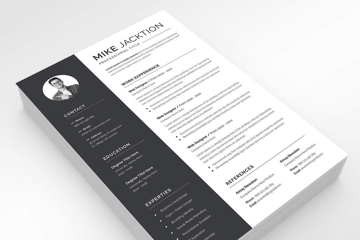 Clean Resume Template, a Resume Template by PicoartBd