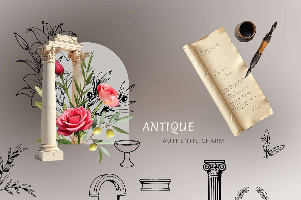 Antique mixed media collage, an Object Graphic by Katerina.Sea.Digital (Photo 2 of 5)
