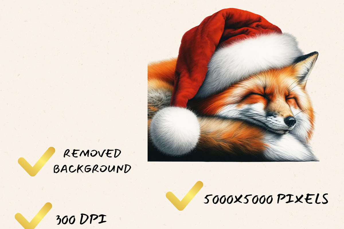 SANTA CHRISTMAS FOX CLIPART PACK, an Animal Illustration by Daring Digies (Photo 3 of 4)