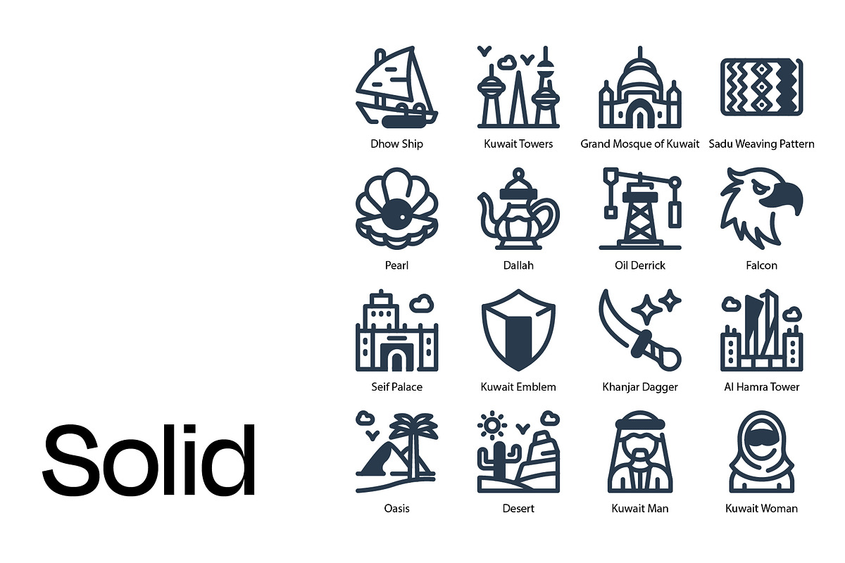 Kuwait Vector Icon Set, an Icon by Eklip Studio (Photo 4 of 4)