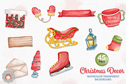 Watercolor Christmas Santa Animals, an Animal Illustration by Apixsala (Thumbnail 12 of 18)