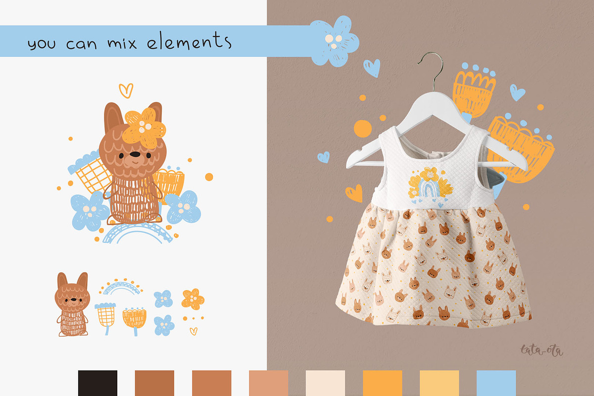 Little city. Cute bunny, an Animal Illustration by tata_ota (Photo 3 of 12)